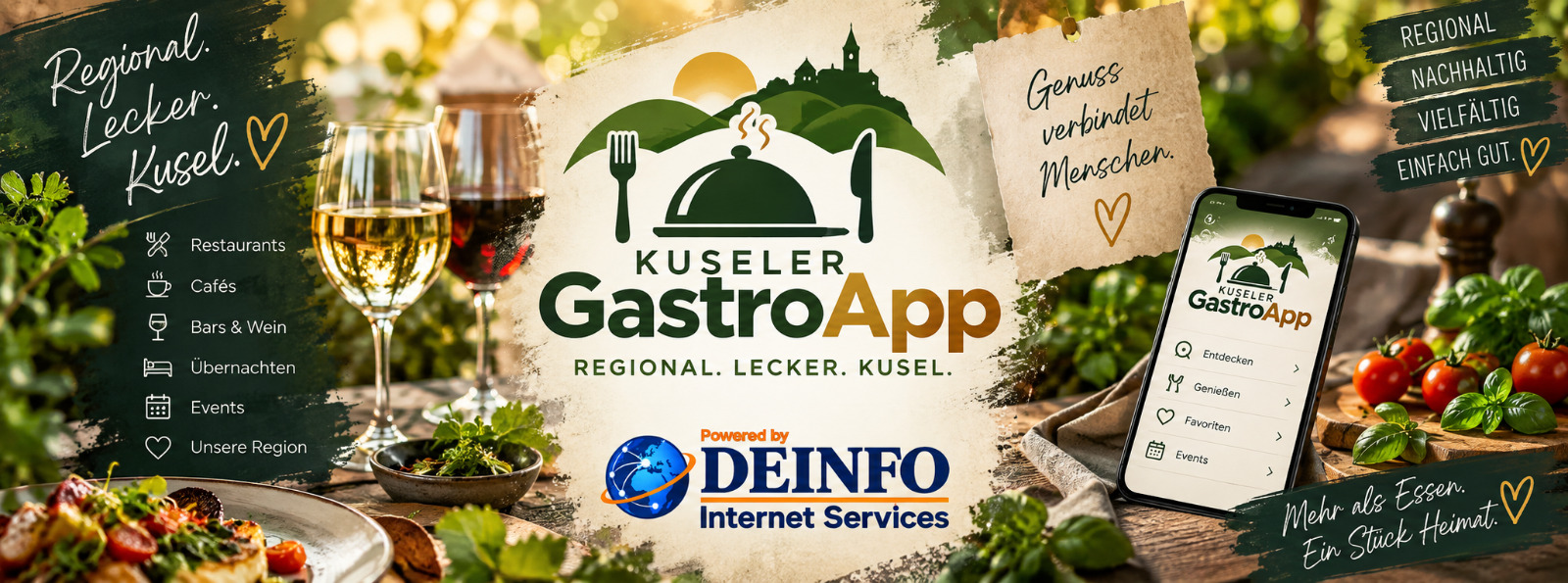 Kuseler GastroApp – regional, lecker und vielfältig