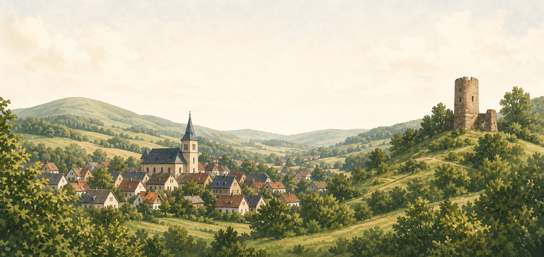 Illustration einer Landschaft im Kuseler Land